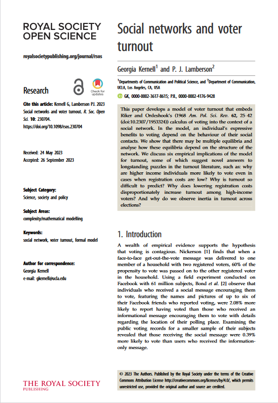 Social networks and voter turnout